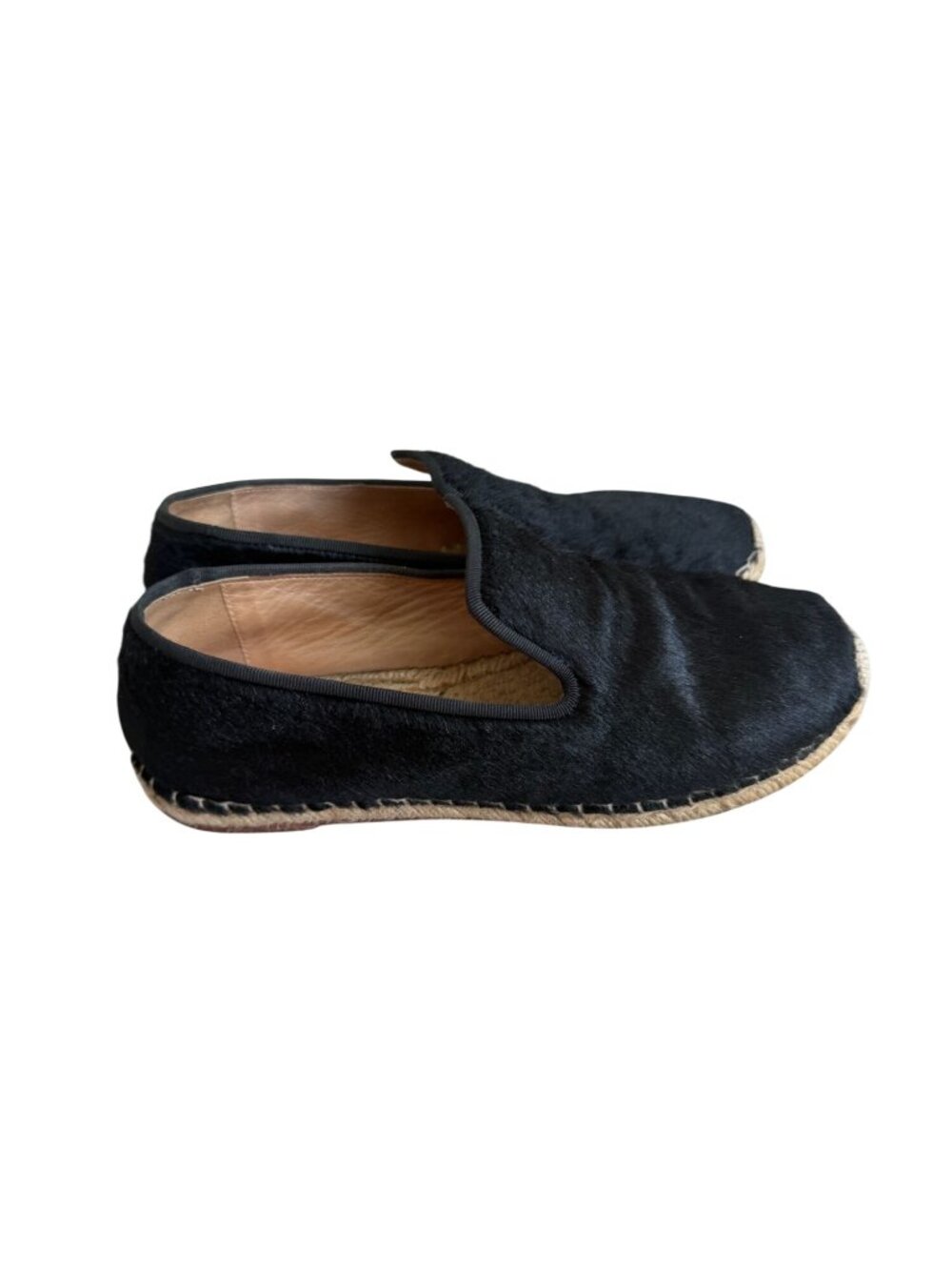 CELINE Black Calf Hair Espadrilles Flats Size 37 / US 7 - Picture 9 of 11